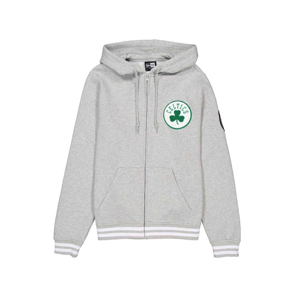 New Era Boston Celtics Gray Logo Select Full-Zip Hoodie - Size XL